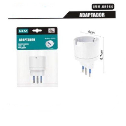 Adaptador de Conversión Tipo Copa 05164 - Enchufe Reforzado 10A 250V por mayor - Electrónica por mayor
