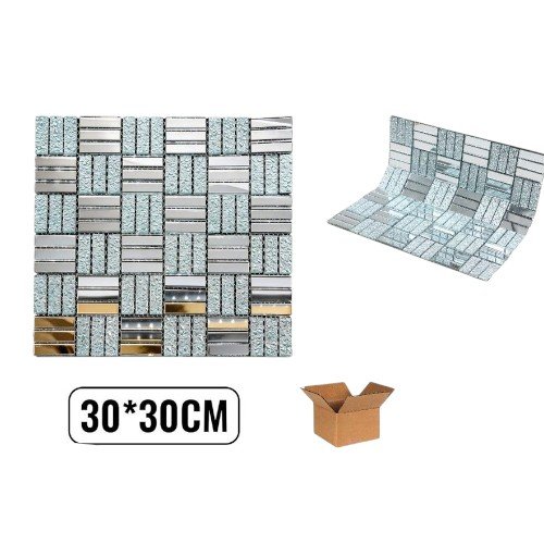 Adhesivo Decorativo Tipo Mosaico Venecia Cristal Espejo 30x30cm para Ventanas y Superficies por mayor - Hogar por mayor