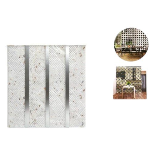 Adhesivo de Pared Acrílico con Diseño de Líneas Texturizadas 30x30cm por mayor Hogar por mayor