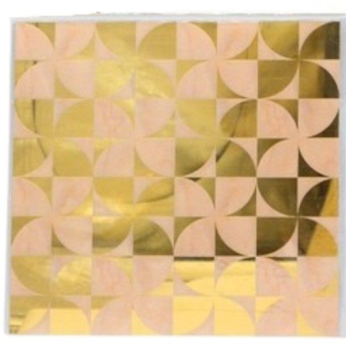 Adhesivo de Pared Acrílico con Diseño de Triángulos de Lados Curvos y Acabado Dorado 30x30cm por mayor Hogar por mayor