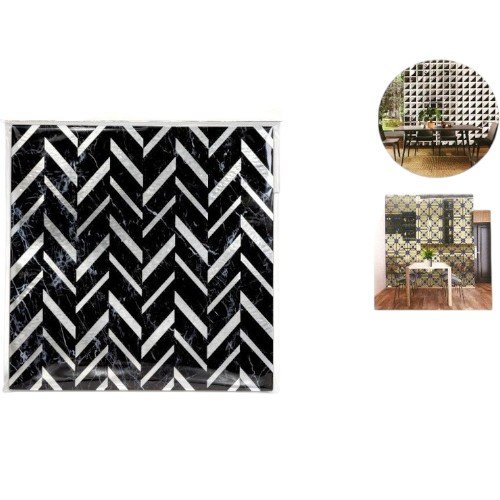 Adhesivo de Pared Acrílico Tipo Espejo con Diseño Chevron 30 x 30 cm por mayor - Hogar por mayor