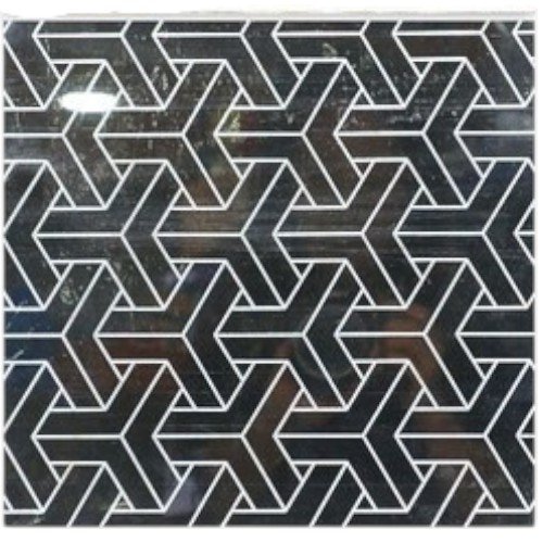 Adhesivo de Pared Acrílico Tipo Espejo con Diseño de Estrellas de 3 Puntas y Lazos Geométricos 30x30 cm por mayor - Hogar por mayor