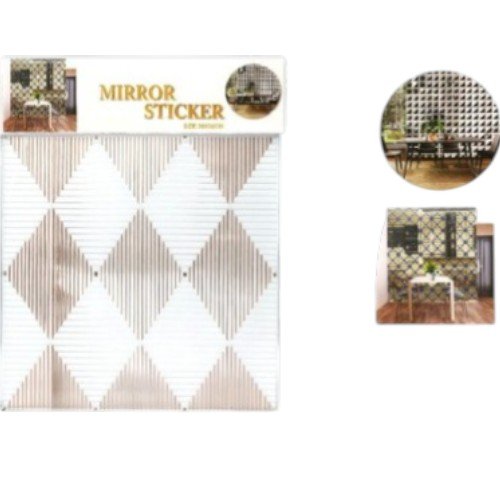 Adhesivo de Pared Acrílico Tipo Espejo Diseño Rombo 30x30cm por mayor - Hogar por mayor