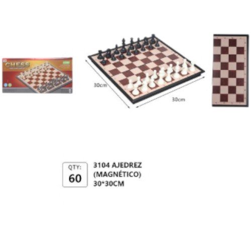 Ajedrez Magnético 3104 - Set de Juego Profesional de 30x30cm por mayor - Jugueteria por mayor