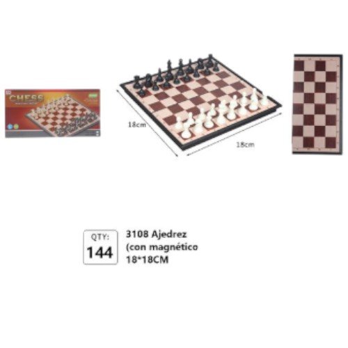 Ajedrez Magnético 3108 - Set de Juego de Viaje de 18x18cm por mayor - Jugueteria por mayor