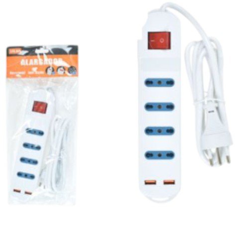 Alargador Eléctrico de 4 Posiciones con Puertos USB - Regleta de 1,5M con Interruptor por mayor - Electrónica por mayor