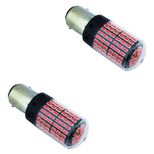 Ampolleta De 144 LED Modelo 1157 De 2 Contactos Luz Roja Para Freno De Auto. por mayor Electrónica por mayor