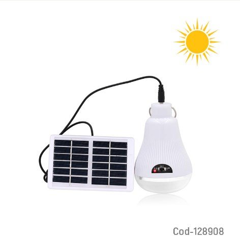Ampolleta LED Solar, 20 LED, Con Panel, Ideal Para Camping. En Caja por mayor - Electronica por mayor