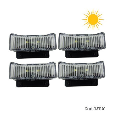 Aplique Solar LED Mini, Para Deck, Set X4. Luz Blanca, Producto En Caja. por mayor - Electronica por mayor