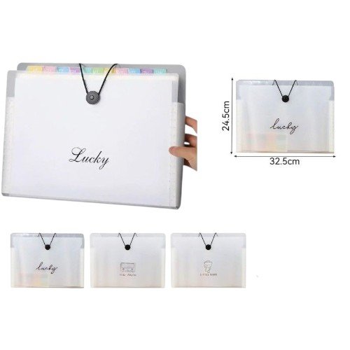 Archivador Expandible de 8 Rejillas con Cierre de Cuerda Elástica por mayor Útiles Escolares por mayor