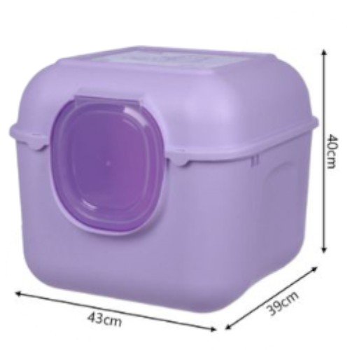 Arenero Sanitario Cerrado con Puerta Translúcida y Bordes Redondeados por mayor - Mascotas por mayor