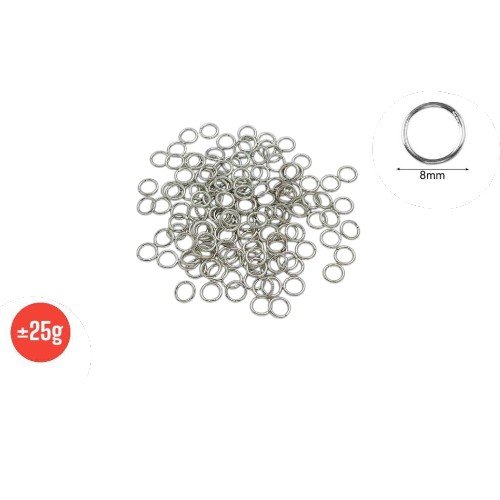 Argollas Cerradas de 8mm para Bisutería e Insumos DIY por mayor - Belleza por mayor