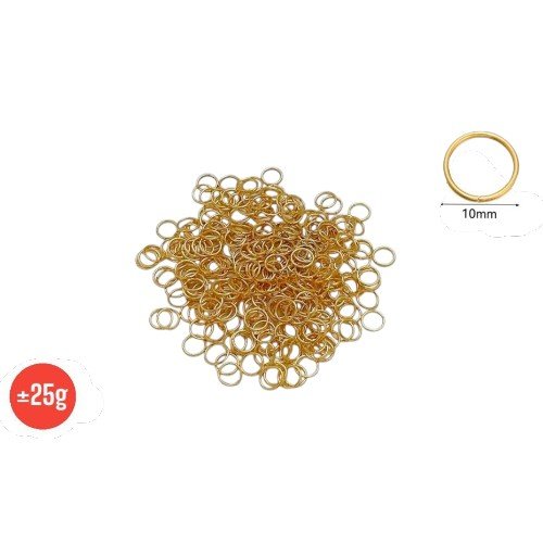 Argollas Cerradas Doradas de 10mm para Bisutería e Insumos DIY por mayor - Belleza por mayor