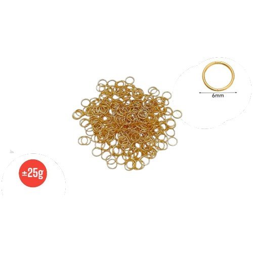 Argollas Cerradas Doradas de 6mm para Bisutería e Insumos DIY por mayor Belleza por mayor