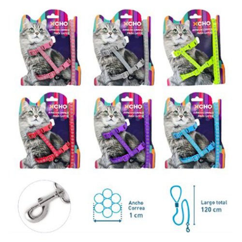 Arnes+correa para gato - 1,0 X 120 CM - Compras Aqui