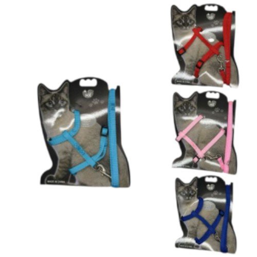 Arnés de Nylon Ajustable con Correa para Gatos por mayor - Mascotas por mayor