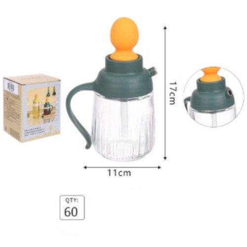 Jarra Dispensadora de Aceite 2 en 1 con Asa y Cepillo de Silicona Integrado (17cm) por mayor - Electrónica por mayor