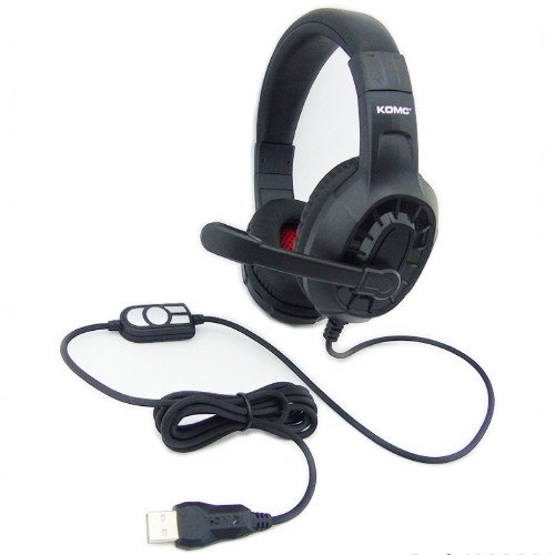 Audifonos para gamer con microfono pc. con luz led colores, komc mod.g313. en caja. 17cm x 19cm x 7cm por mayor en Chile