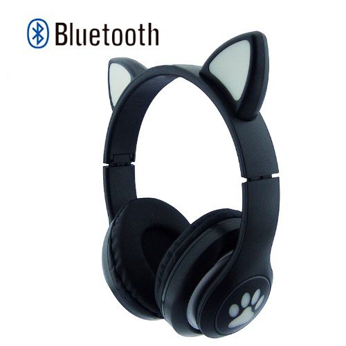 Audifonos Para Niños Bluetooth Modelo CAT-SNT-28 Con Luz RGB En Orejas Y Patitas. por mayor Electrónica por mayor