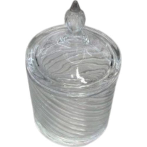Azucarera Bombonera de Vidrio con Relieve Rayado y Tapa Decorativa por mayor Hogar por mayor