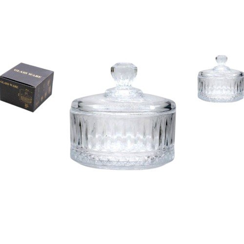 Azucarero de Vidrio Labrado con Tapa Decorativa por mayor Hogar por mayor