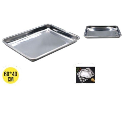 Bandeja Metálica Rectangular de Acero Inoxidable 60x40 cm por mayor Hogar por mayor