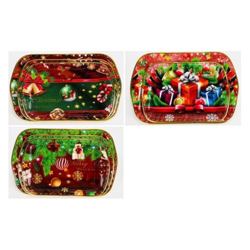 BANDEJA RECTANGULAR NAVIDEÑA por mayor Navidad por mayor