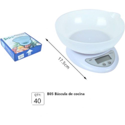 Báscula Digital de Cocina con Bol Removible - Alta Precisión para Repostería por mayor Electrónica por mayor