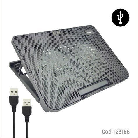 Base De Enfriamiento Para Notebook Con Altura Ajustable Y Dos USB por mayor - Electronica por mayor