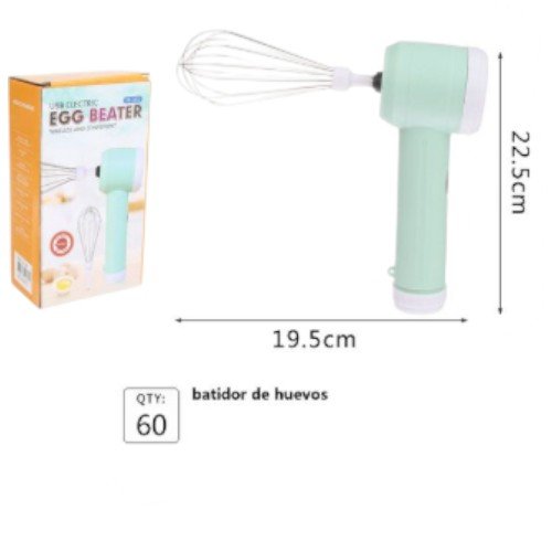 Batidor de Huevos Eléctrico Inalámbrico Recargable por USB (19.5cm x 22.5cm) por mayor - Electrónica por mayor