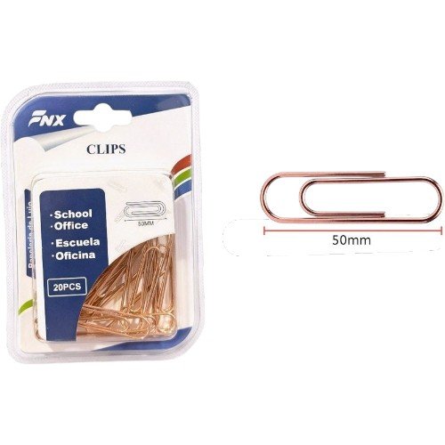 Blíster de Clips Dorados 50mm por mayor - Útiles Escolares por mayor