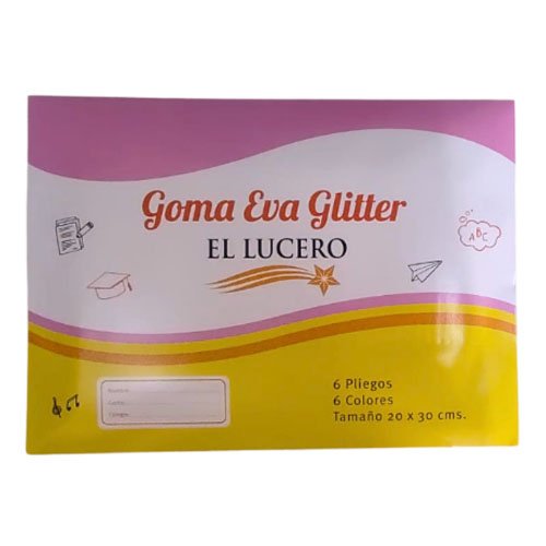 BLOCK GOMA EVA GLITTER por mayor - Útiles Escolares por mayor