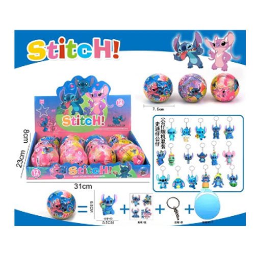 BOLA SORPRESA LLAVEROS STITCH por mayor - Jugueteria por mayor