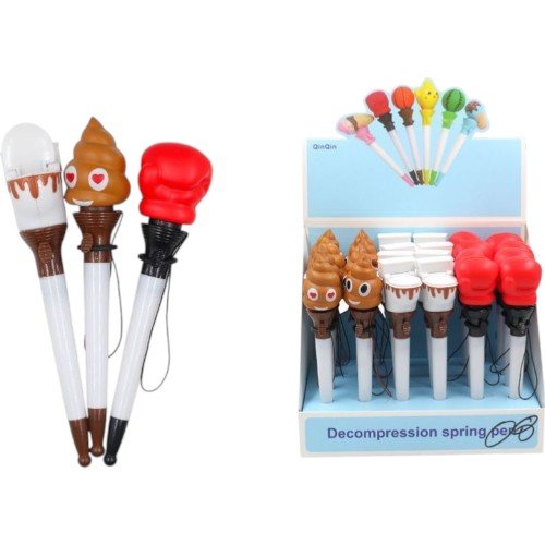 Bolígrafo Anti-estrés con Resorte Divertido por mayor - Útiles Escolares por mayor