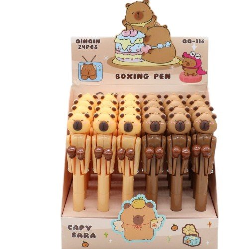 Bolígrafo Interactivo de Capibara con Mecanismo de Boxeo por mayor - Útiles Escolares por mayor