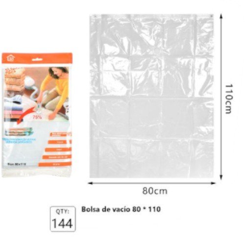 Bolsa de Compresión al Vacío para Ropa y Edredones - Tamaño Extra Grande (80cm x 110cm) por mayor - Hogar por mayor