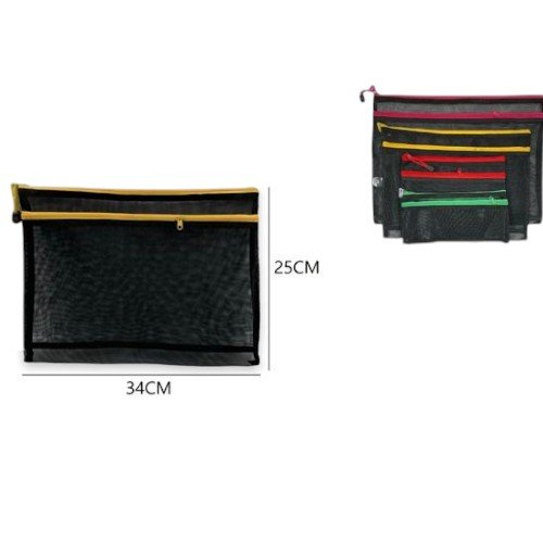 Bolsa de Malla A4 con Doble Compartimiento y Cierre Reforzado por mayor Útiles Escolares por mayor