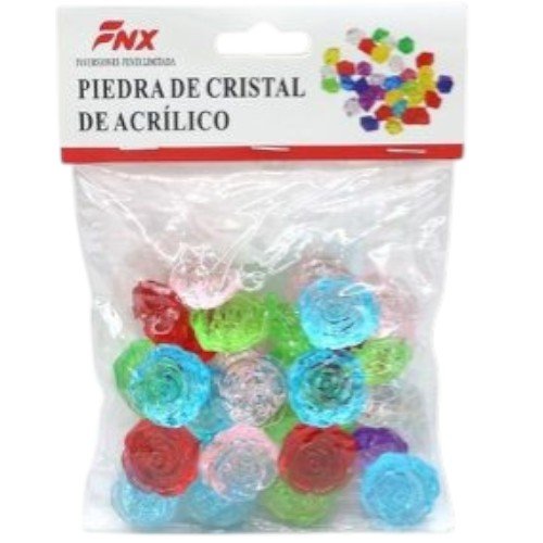 Bolsa de Piedra Acrílica Forma de Rosa Multicolor 100g por mayor - Jardinería por mayor