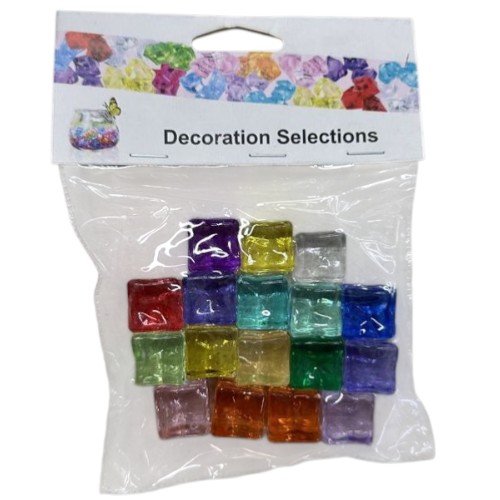 Bolsa de Piedra Cubos Acrílica Multicolor 100g por mayor Jardinería por mayor
