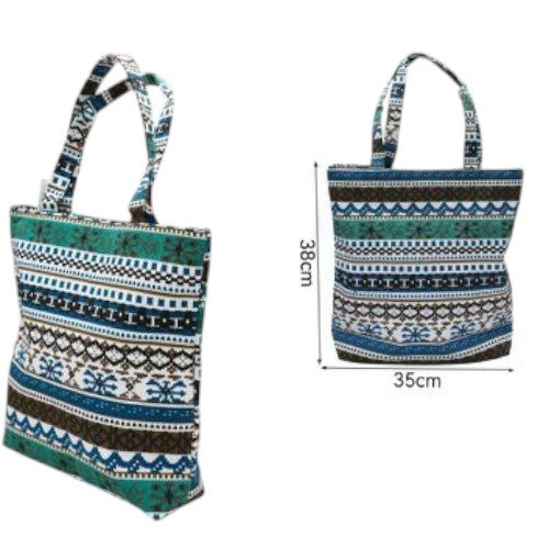 Bolsas de Tela con Estampado Étnico de Líneas Horizontales y Asas de Hombro por mayor - Hogar por mayor