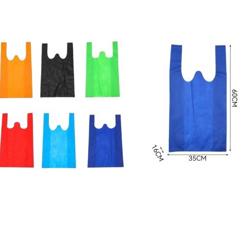 Bolsas Ecológicas de Tela TNT Tipo Camiseta de 35x60 cm por mayor - Hogar por mayor