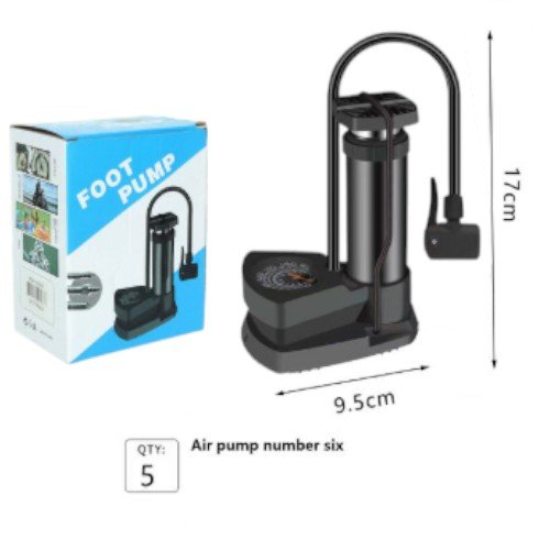 Bomba de Aire de Pie (Foot Pump) 10343 con Manómetro de Presión y Diseño Compacto por mayor Electrónica por mayor