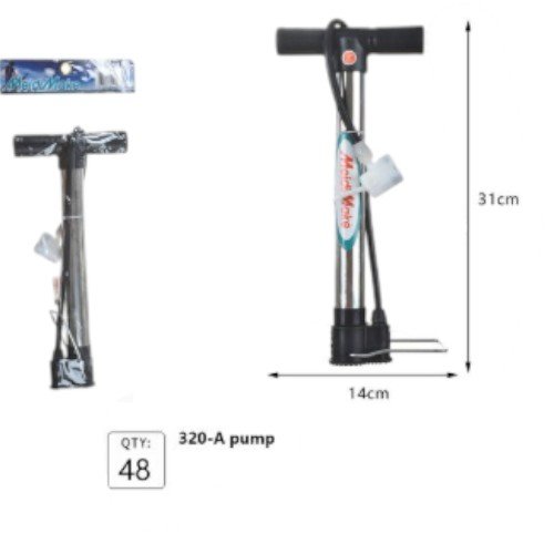Bomba de Aire Manual Compacta 320-A - Inflador de Cilindro Metálico de Alta Eficiencia por mayor - Electrónica por mayor