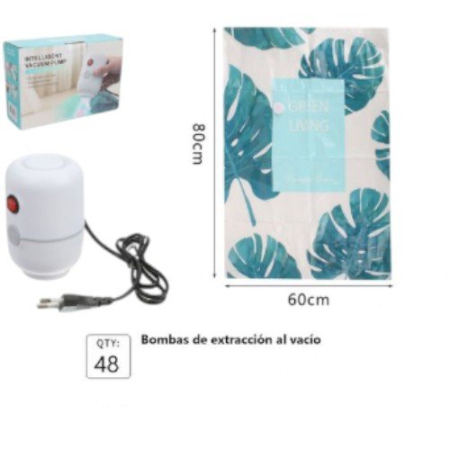 Bomba de Extracción de Aire Eléctrica con Bolsa de Vacío para Ropa (60cm x 80cm por mayor - Hogar por mayor