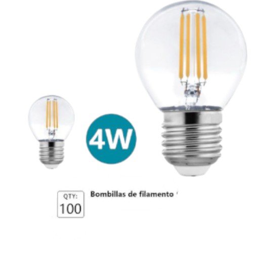 Bombilla de filamento LED modelo G45 por mayor Electrónica por mayor
