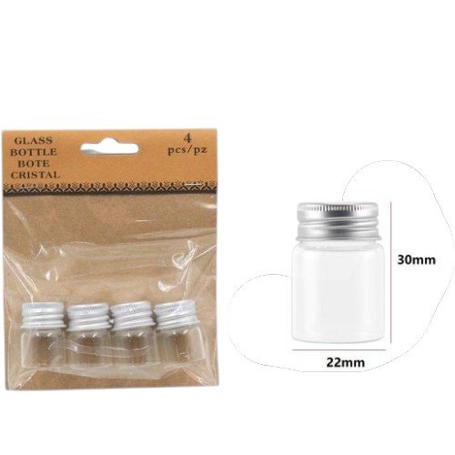 Botella de Vidrio con Tapa de Aluminio 22x30mm por mayor - Hogar por mayor