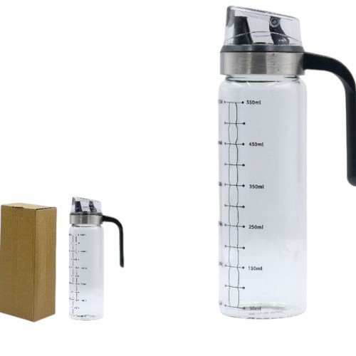 Botella de Vidrio de 550ml con Asa Ergonómica y Medidor Milimetrado por mayor - Hogar por mayor