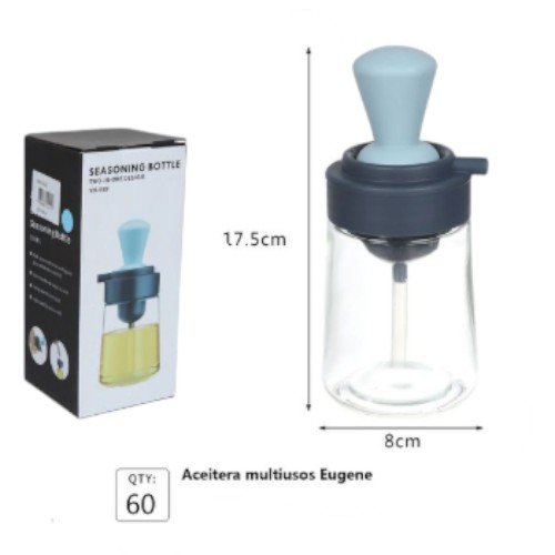 Botella Dispensadora de Aceite y Condimentos 2 en 1 con Brocha de Silicona Integrada (17.5cm) por mayor - Electrónica por mayor