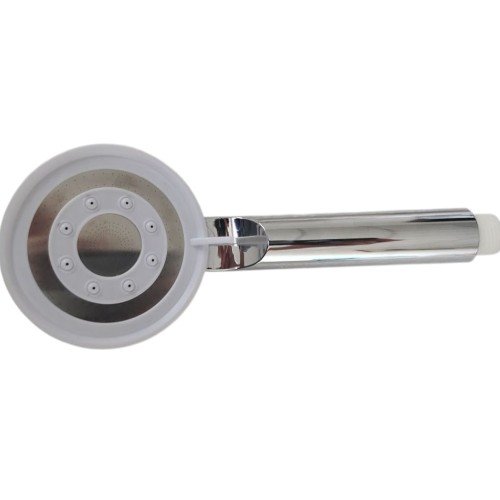 Cabezal de Ducha de Mano con Diseño de Aros Concéntricos y Acabado Cromado por mayor Ferreteria por mayor