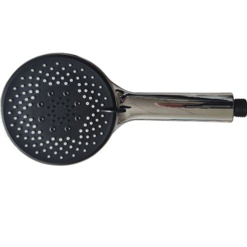 Cabezal de Ducha de Mano de 5 Funciones con Panel Negro, Boquillas de Alto Contraste y Acabado Cromado por mayor Ferreteria por mayor